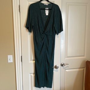 Green twist front midi dress | XXL | All in Favor brand from Nordstrom